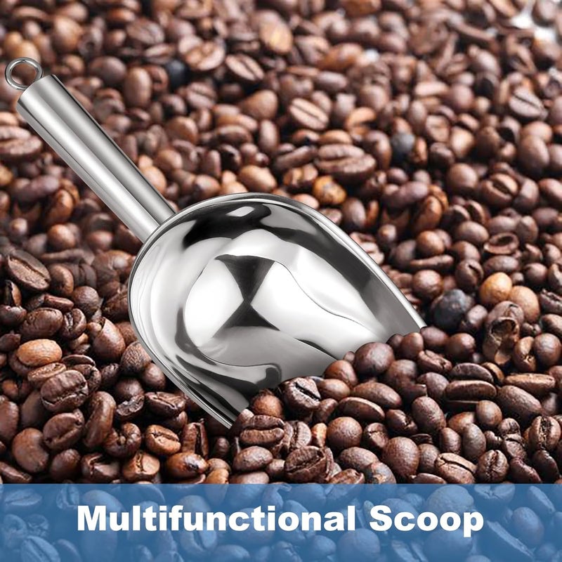 LifHap Ice Scoop,8 oz Metal Ice Scoop for Freezer,Stainless Steel Scooper for Ice Machine,Ice Bucket,Bar,Kitchen,Parties,Food Scoop for Popcorn,Flour,Candy,Pet Food - Image 3